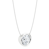 1.5 ct Round Diamond Bezel Necklace
