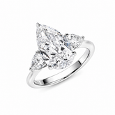 4 Ct Pear Shape Lab Grown Diamond Ring