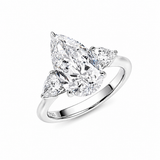 4 Ct Pear Shape Lab Grown Diamond Ring