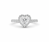 1 ct Heart Halo Lab Grown Diamond Ring
