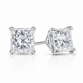 1.5 Ct each Princess cut Diamond Studs Earrings