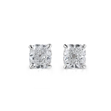 Boucles d'oreilles puces en diamant taille coussin 1,53/1,65 ct