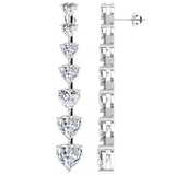 10 cttw Eternity Heart Diamond Drop Earrings