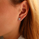 1.5 Ct each Princess cut Diamond Studs Earrings