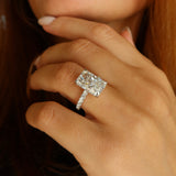 5.06 Ct Radiant Diamond Hidden Halo Ring