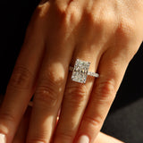 5.06 Ct Radiant Diamond Hidden Halo Ring