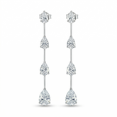 Серьги с подвесными бриллиантами огранки груша 3.02 карата