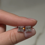 1.59 Ct each Princess cut Diamond Studs Earrings