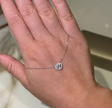 0.55 Ct Heart Halo Diamond Pendant