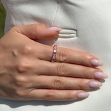 3 cttw Emerald Band Ring Fancy Pink Diamonds