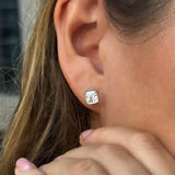 1.5 ct each Cushion Cut Stud Earrings