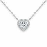 Pendentif en diamant en forme de cœur de 0,55 carat avec halo