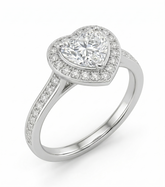1 ct Center Stone Heart Halo Diamond Ring