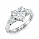 3.09 ct Heart Ring with side Diamonds