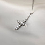 1.30 cttw Round Diamond Cross Pendant