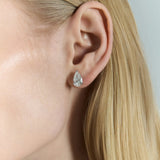 Boucles d'oreilles puces en forme de poire, 2 carats chacune