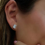 2 ct each Emerald Cut Stud Earrings
