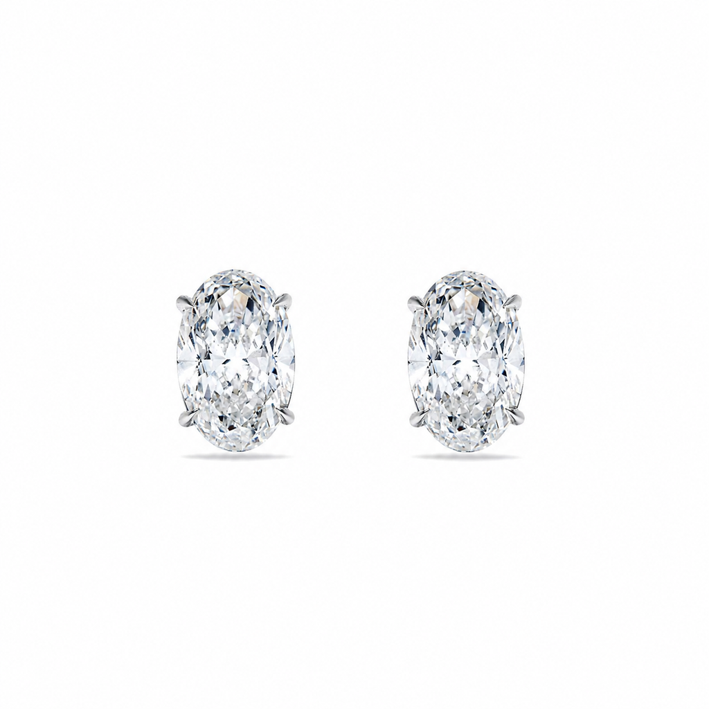 1 ct each Oval studs Diamond Earrings