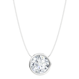 1.5 ct Round Diamond Bezel Necklace