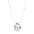 Pear-shaped lab-grown diamond pendant on a delicate silver chain necklace