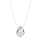 1.5 ct Pear Diamond Bezel Necklace