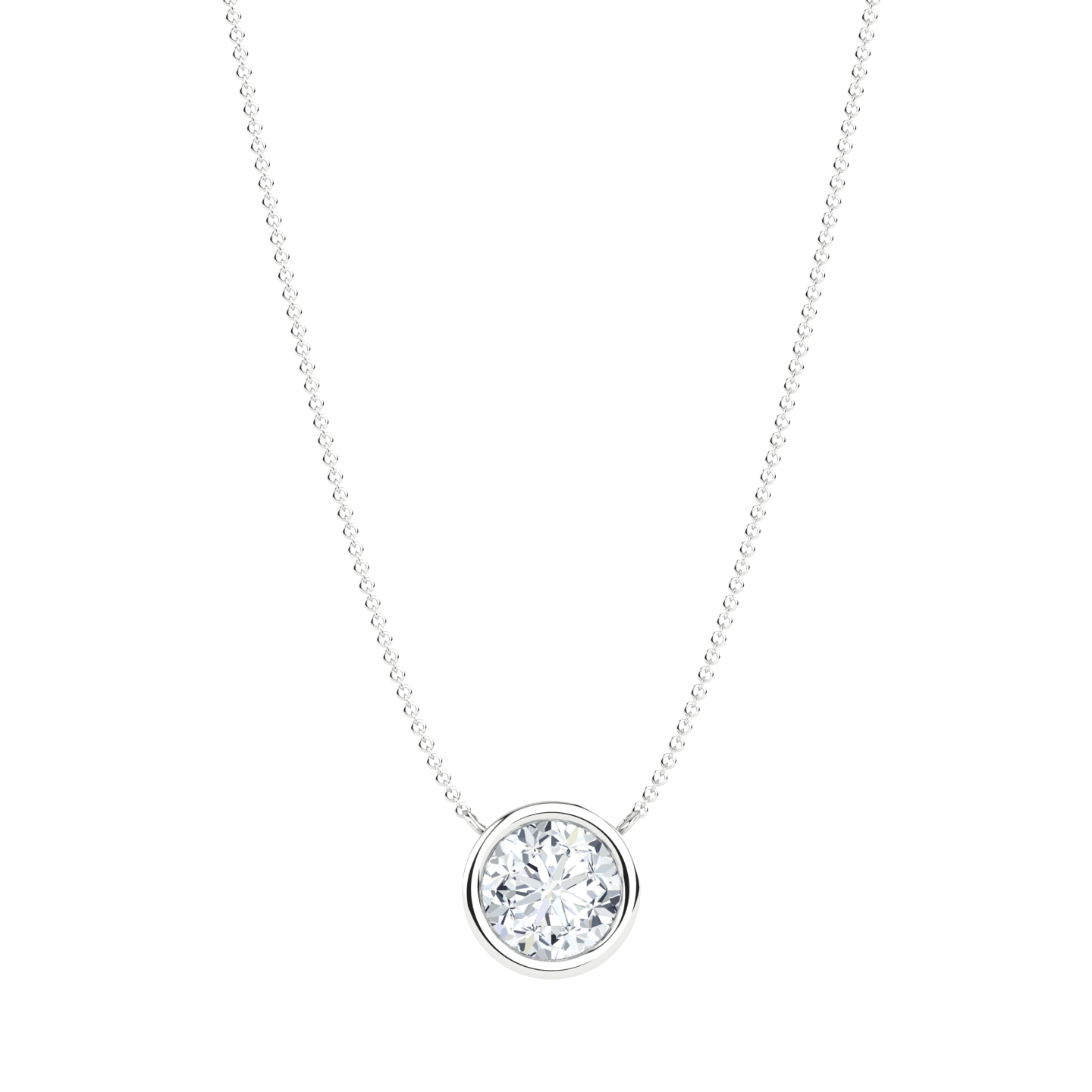 1 ct Round Diamond Bezel Necklace