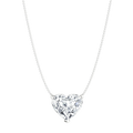 Heart-shaped lab-grown diamond pendant necklace on a delicate chain, elegant and modern jewelry