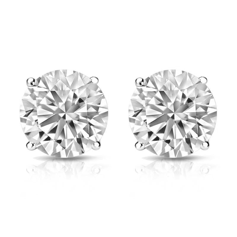 2 ct each Round Martini Stud Earrings 4 prong