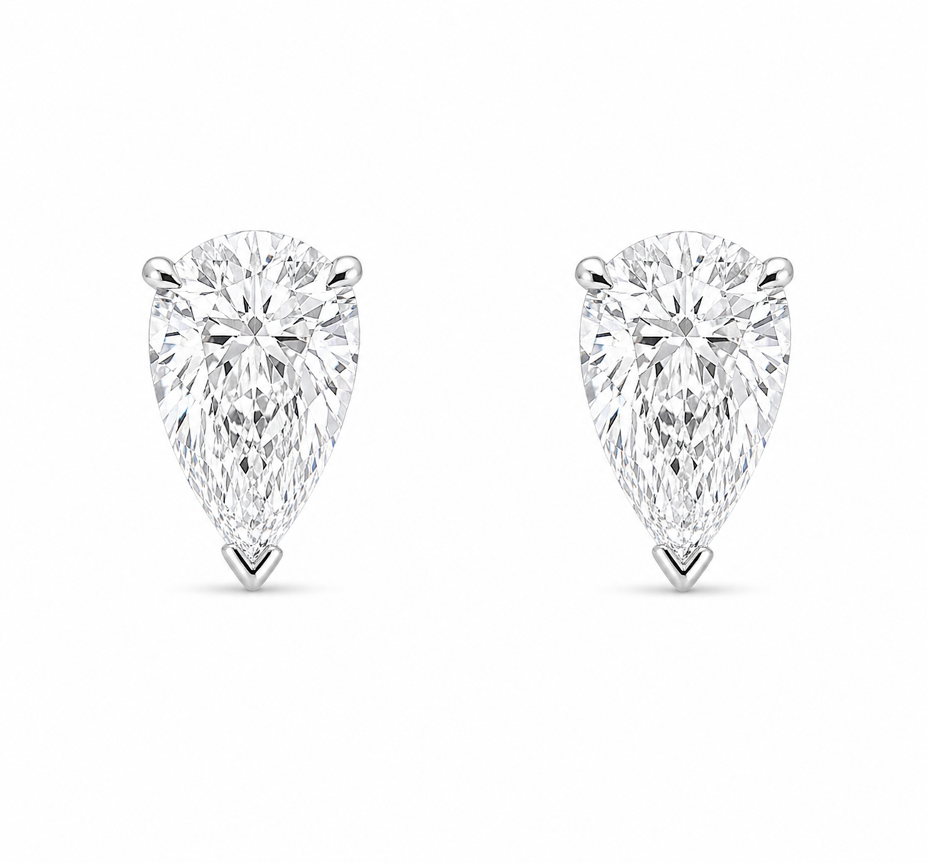 3 Ct each Pear shape stud Diamond Earrings