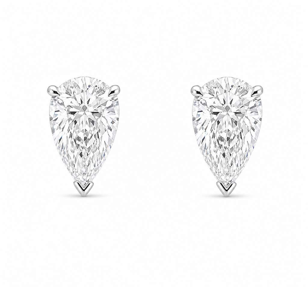 3 Ct each Pear shape stud Diamond Earrings