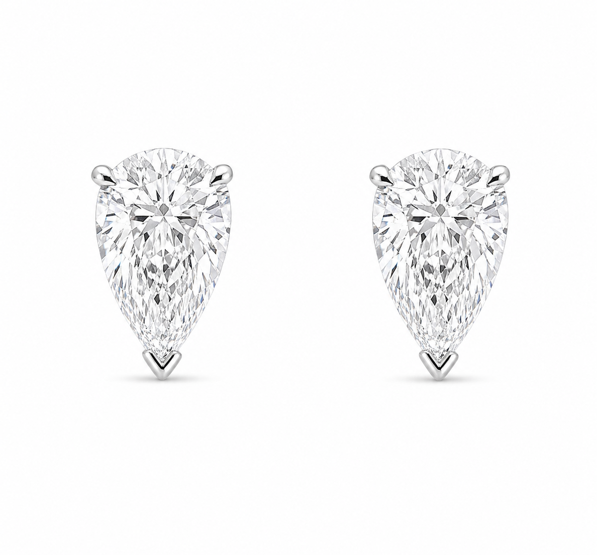 3 Ct each Pear shape stud Diamond Earrings