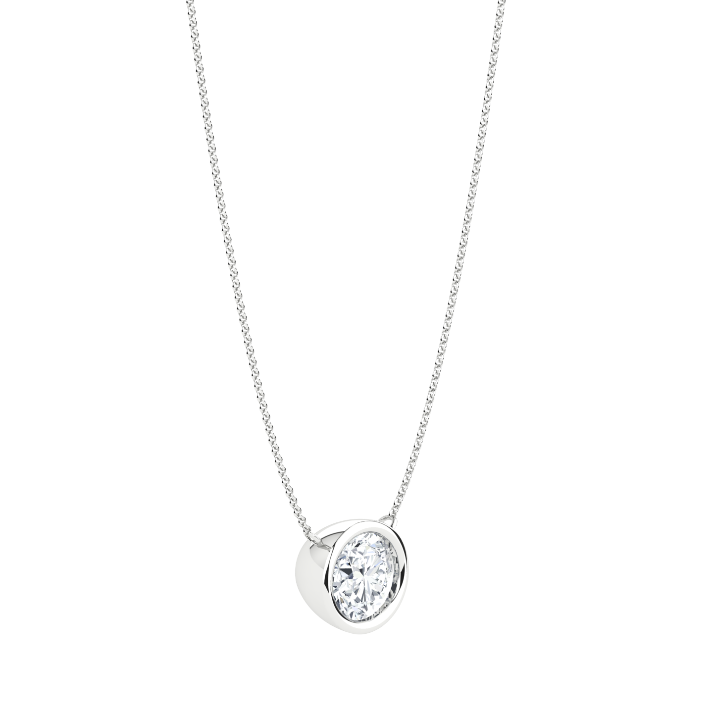 1 ct Round Diamond Bezel Necklace