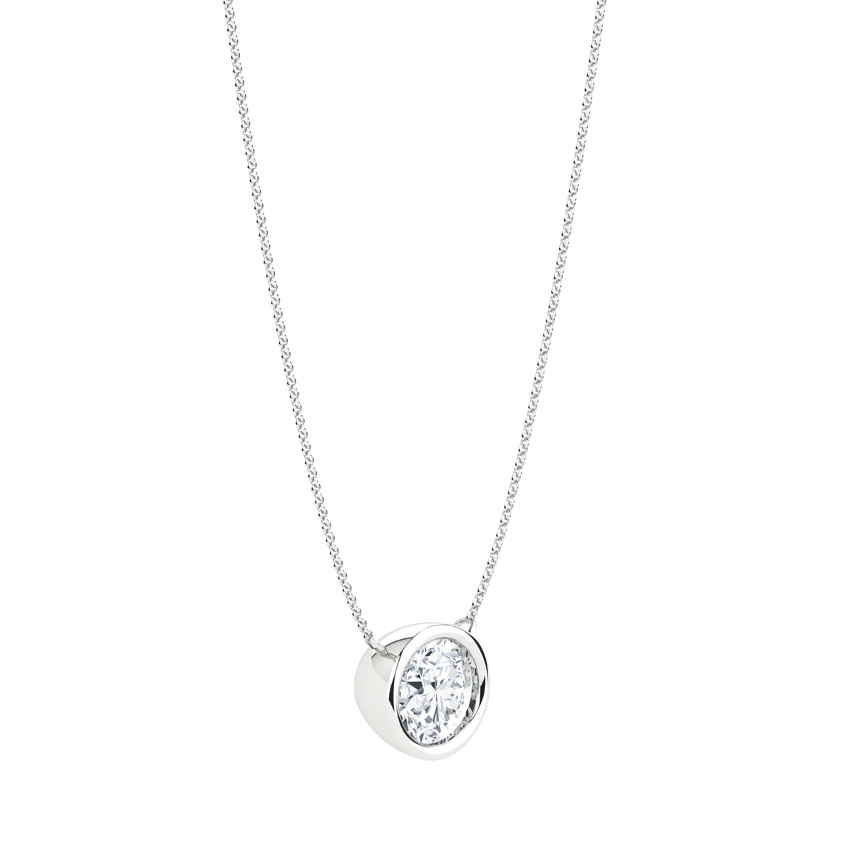1 ct Round Diamond Bezel Necklace