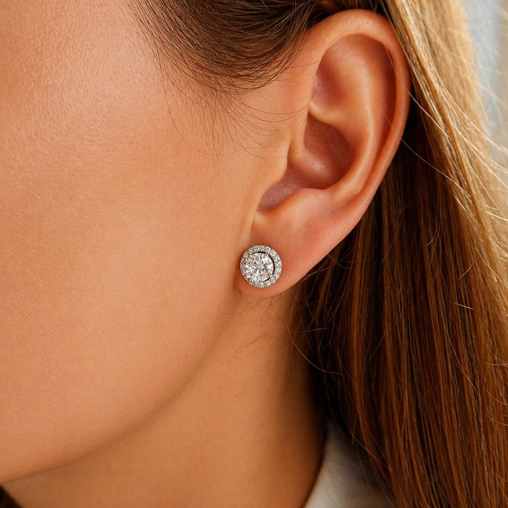1 ct each Round Diamond Transformer Studs