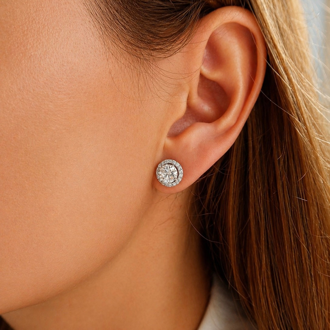 1 ct each Round Diamond Transformer Studs