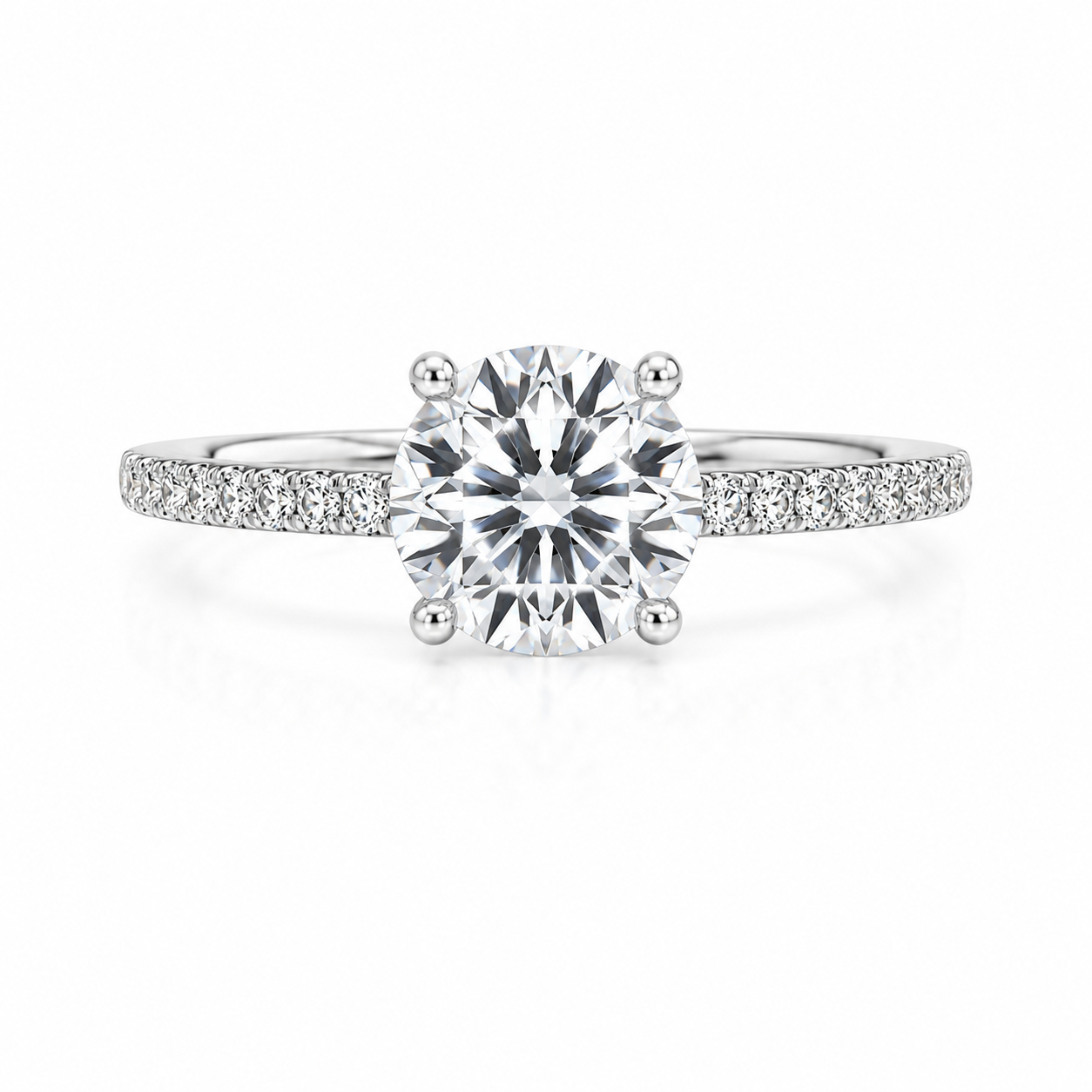 2 Ct Round Hidden Halo Diamond Ring