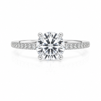 2 Ct Round Hidden Halo Lab-grown Diamond Ring