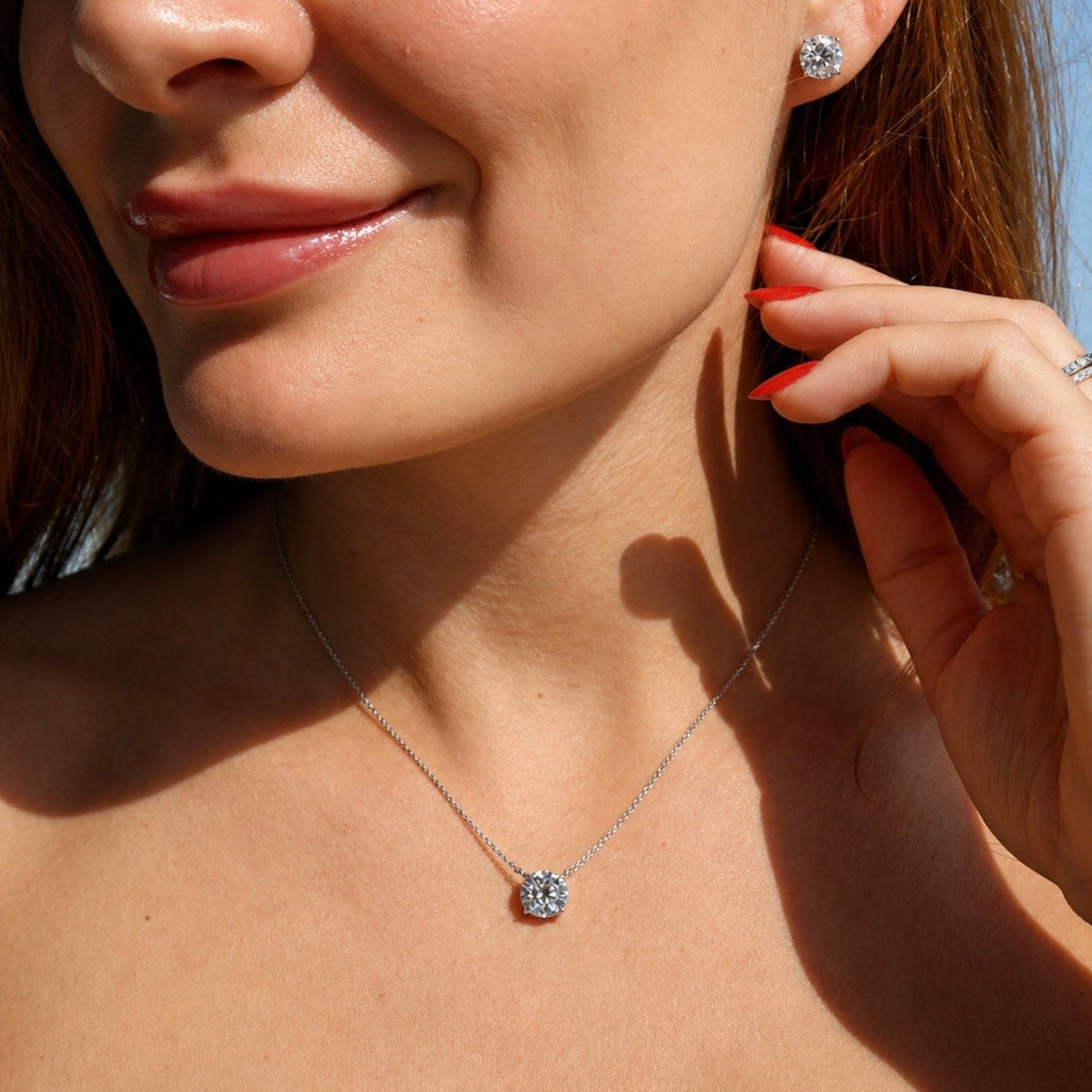 3 Ct Round Diamond Pendant
