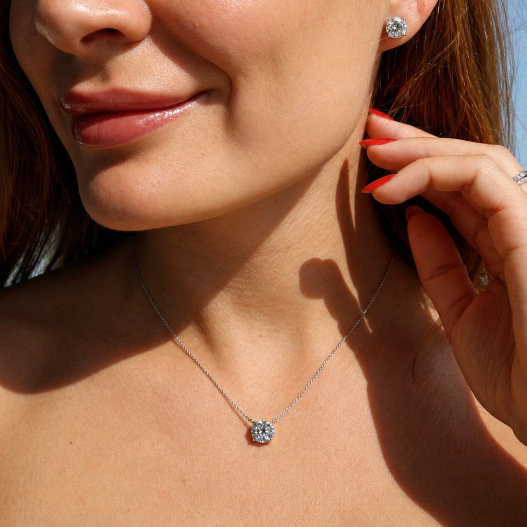 3 Ct Round Diamond Pendant