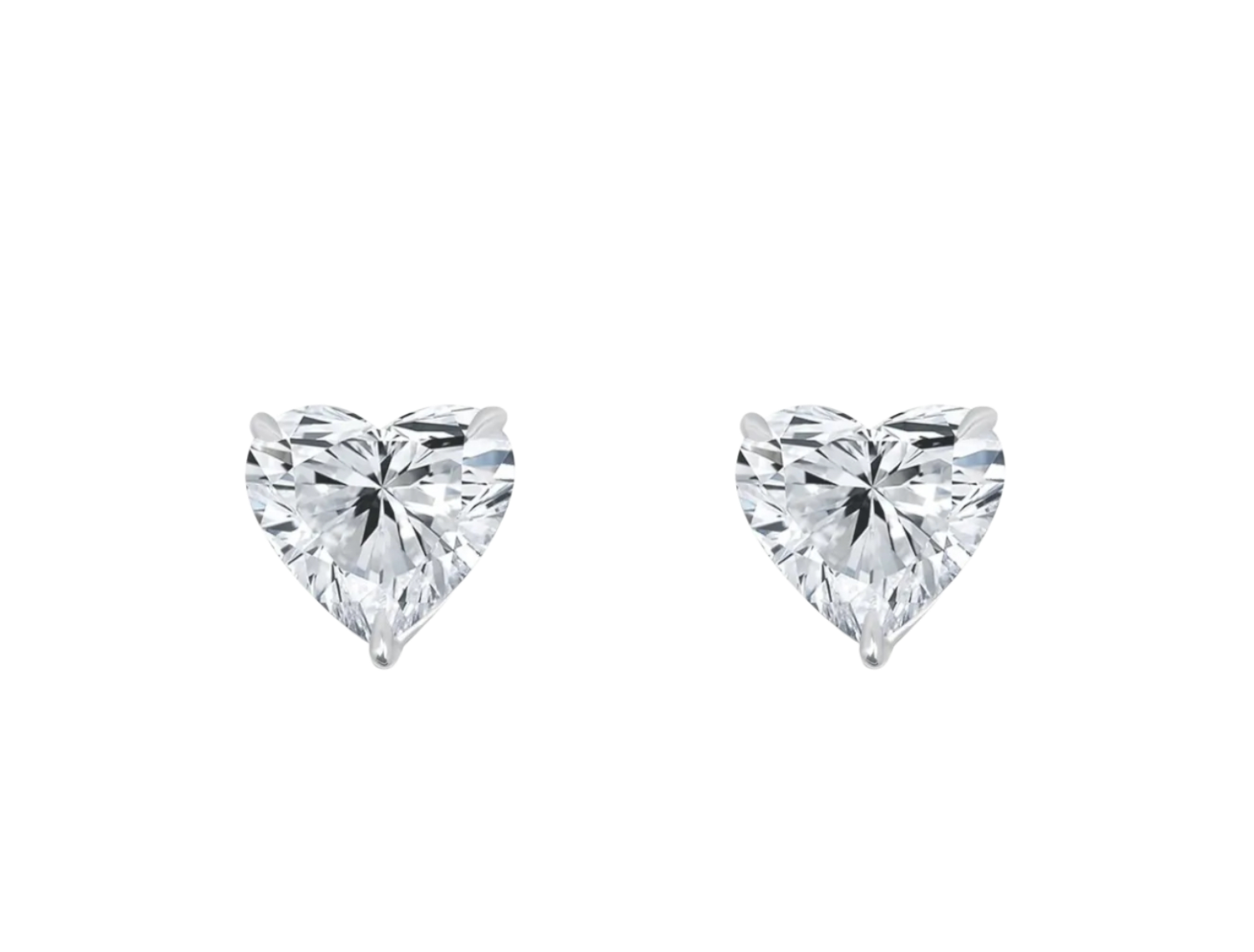1.5 ct each Heart stud earrings