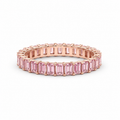 3 cttw Emerald Band Fancy Pink Lab-Grown Diamond Ring