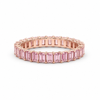 3 cttw Emerald Band Fancy Pink Lab-Grown Diamond Ring