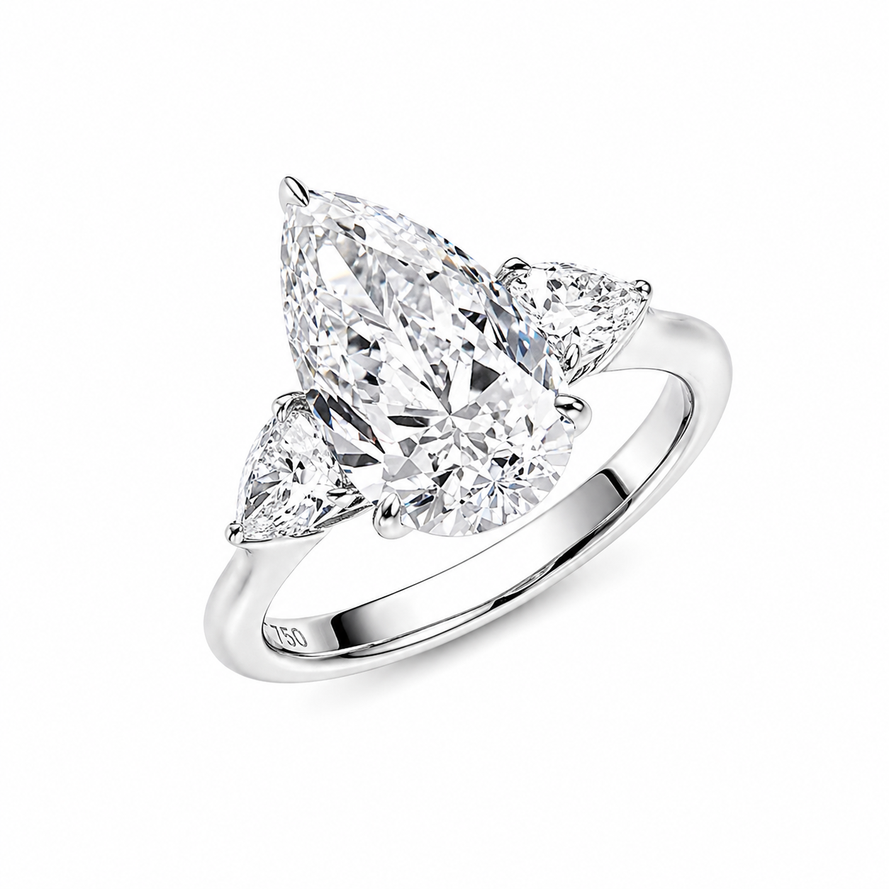 4 Ct Pear Shape Lab Grown Diamond Ring
