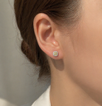 0.90 Ct each Fancy Yellow Cushion Studs Earrings