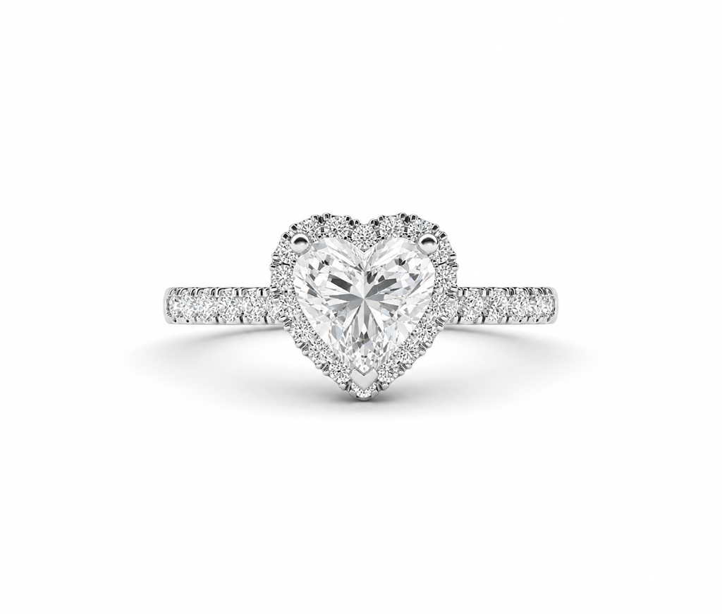 1 ct Heart Halo Lab-Grown Diamond Ring