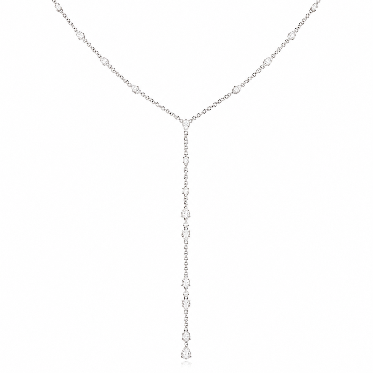 Rose Cut Lariat Diamond Necklace