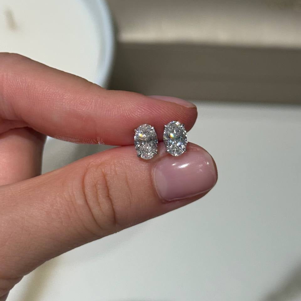 1 ct each Oval studs Diamond Earrings