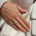 1.16 cttw Pear Half-band lab grown diamond ring