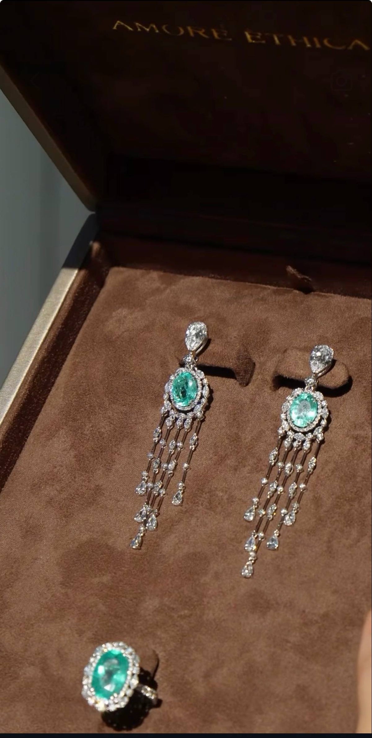 4.58 cttw Oval Tourmaline Paraiba  Transformer earrings with Natural Diamond