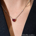 2 ct Rubellite Heart Pendant with Natural Diamonds